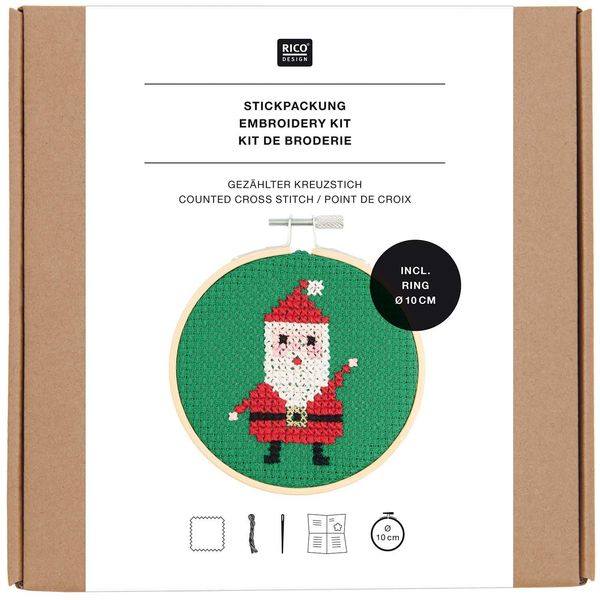 Produktbild: Stickpackung Gez&auml;hlter Kreuzstich, Bild Nikolaus, &Oslash; 10cm