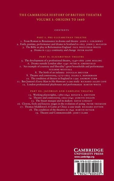 Produktbild: The Cambridge History of British Theatre