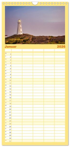 Produktbild: Familienplaner 2026 - Neufundland - wilde Sch&ouml;nheit im Atlantik mit 5 Spalten (Wandkalender, 21 x 45 cm) CALVENDO