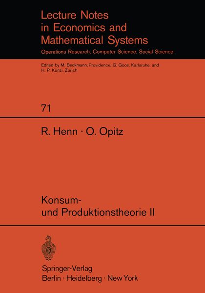 Produktbild: Konsum- und Produktionstheorie II