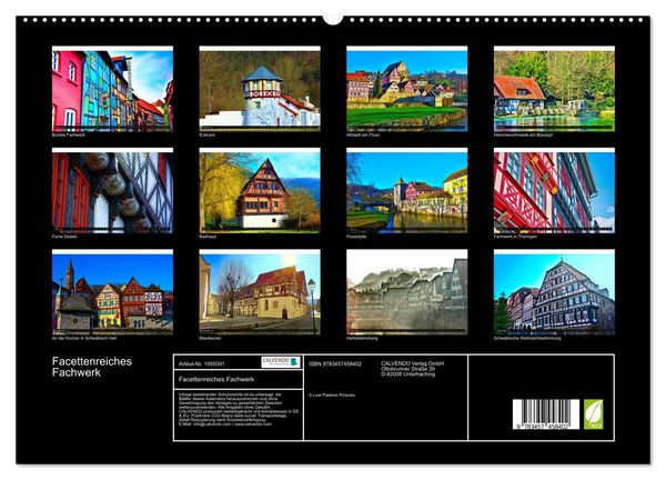 Produktbild: Facettenreiches Fachwerk (hochwertiger Premium Wandkalender 2026 DIN A2 quer), Kunstdruck in Hochglanz