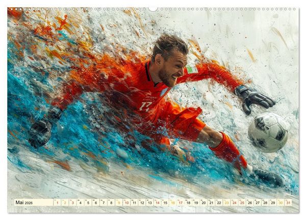 Produktbild: Fu&szlig;ball Torwart (hochwertiger Premium Wandkalender 2026 DIN A2 quer), Kunstdruck in Hochglanz
