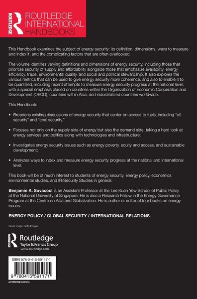Produktbild: The Routledge Handbook of Energy Security