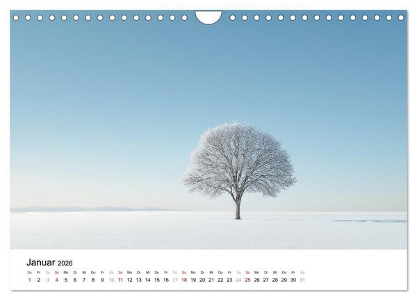 Produktbild: Minimalistische Naturmomente &ndash; Ruhe und Sch&ouml;nheit in der Natur (Wandkalender 2026 DIN A4 quer), CALVENDO Monatskalender