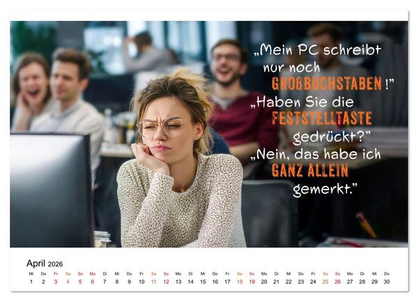 Produktbild: B&uuml;ro - Kaffee, Chaos, Kollegen (Wandkalender 2026 DIN A4 quer), CALVENDO Monatskalender