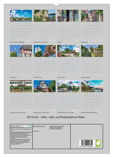 Produktbild: ELTVILLE &ndash; Wein-, Sekt- und Rosenstadt am Rhein (hochwertiger Premium Wandkalender 2026 DIN A2 hoch), Kunstdruck in Hochglanz