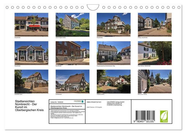 Produktbild: Stadtansichten N&uuml;mbrecht - Der Kurort im Oberbergischen Kreis (Wandkalender 2026 DIN A4 quer), CALVENDO Monatskalender