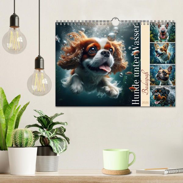 Produktbild: Badespa&szlig; - Hunde unter Wasser (Wandkalender 2026 DIN A4 quer), CALVENDO Monatskalender