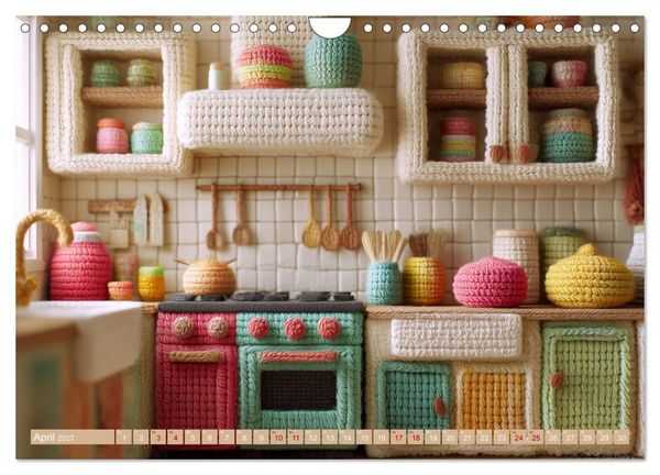 Produktbild: Amigurumi Wohnwelten. Textiles Interior Design mit Charme (Wandkalender 2027 DIN A4 quer), CALVENDO Monatskalender