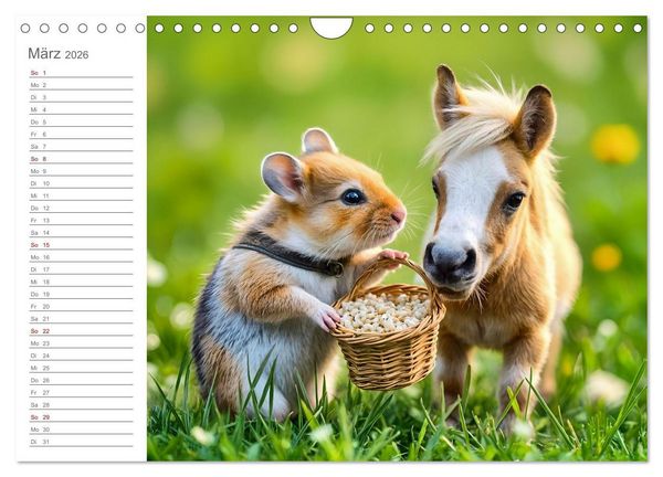 Produktbild: Hamsterhausen - Ein Hamster und seine tierischen Freunde (Wandkalender 2026 DIN A4 quer), CALVENDO Monatskalender