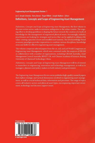 Produktbild: Definitions, Concepts and Scope of Engineering Asset Management
