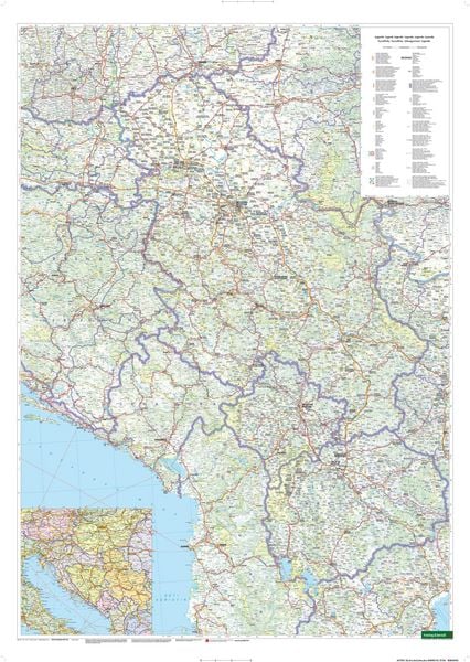 Produktbild: freytag & berndt Stra&szlig;enkarte Slowenien - Kroatien - Serbien - Bosnien-Herzegowina - Montenegro - Kosovo - Nordmazedonien 1:600.000