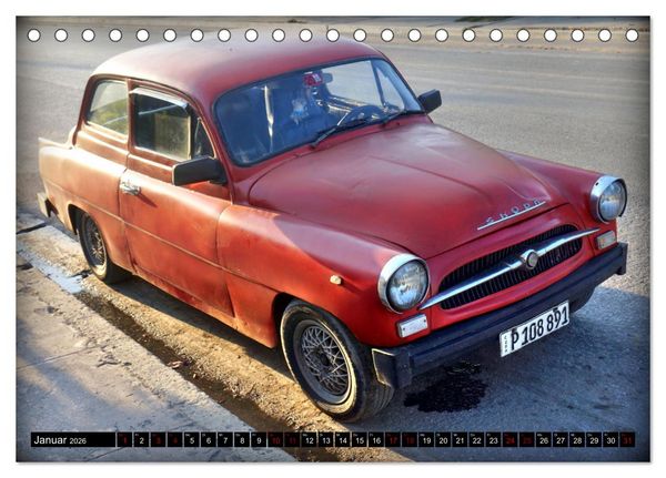 Produktbild: SKODA HITS - Oldtimer der CSSR in Kuba (Tischkalender 2026 DIN A5 quer), CALVENDO Monatskalender