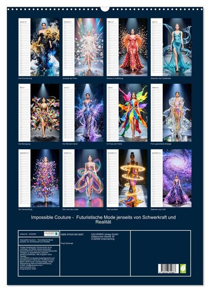 Produktbild: Impossible Couture - Futuristische Mode jenseits von Schwerkraft und Realit&auml;t (Wandkalender 2027 DIN A2 hoch), CALVENDO Monatskalender