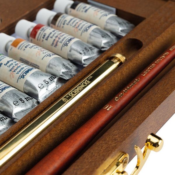 Produktbild: Schmincke HORADAM&reg; Aquarell Holzkasten, 12 x 5 ml + Zubeh&ouml;r Retro II
