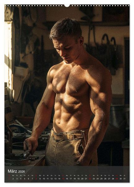 Produktbild: SEXY M&Auml;NNER - Muskeln im M&auml;nnerkalender (Wandkalender 2026 DIN A2 hoch), CALVENDO Monatskalender