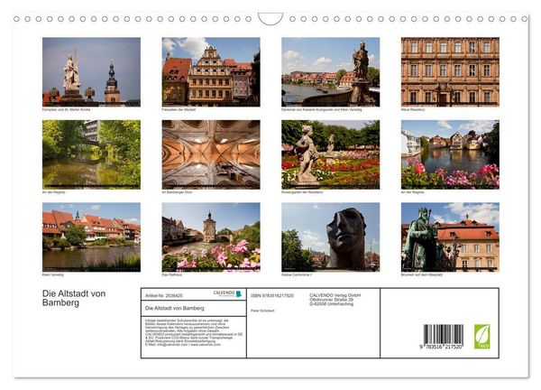 Produktbild: Die Altstadt von Bamberg (Wandkalender 2026 DIN A3 quer), CALVENDO Monatskalender
