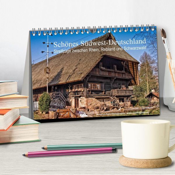 Produktbild: Sch&ouml;nes S&uuml;dwest-Deutschland Streifz&uuml;ge zwischen Rhein, Rebland und Schwarzwald (Tischkalender 2026 DIN A5 quer), CALVENDO Monatskalender