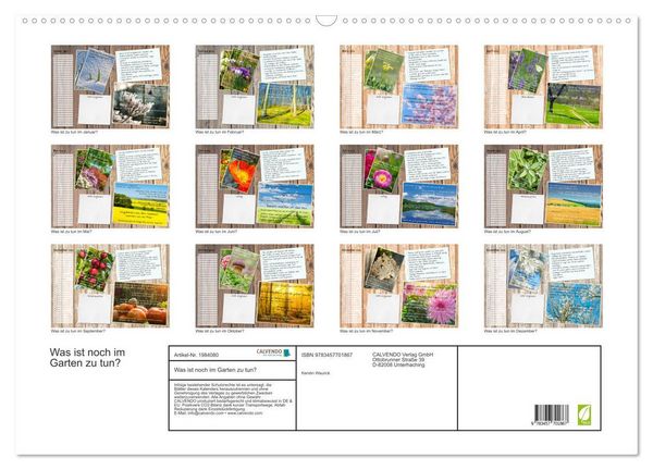 Produktbild: Was ist noch im Garten zu tun? (Wandkalender 2026 DIN A2 quer), CALVENDO Monatskalender