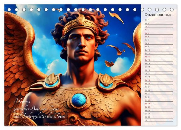 Produktbild: Die Unsterblichen - Griechische KI-G&ouml;ttinnen und KI-G&ouml;tter (Tischkalender 2026 DIN A5 quer), CALVENDO Monatskalender