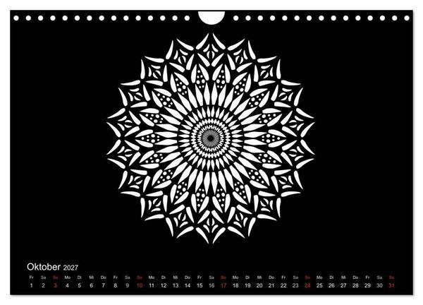 Produktbild: Entspannung und Ruhe durch Mandalas (Wandkalender 2027 DIN A4 quer), CALVENDO Monatskalender