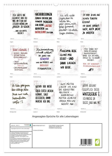 Produktbild: Angesagtes-Spr&uuml;che f&uuml;r alle Lebenslagen (Wandkalender 2026 DIN A2 hoch), CALVENDO Monatskalender