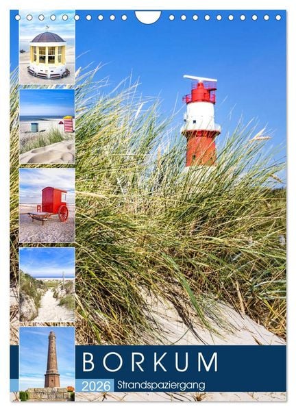 Borkum Strandspaziergang (Wandkalender 2026 DIN A4 hoch), CALVENDO Monatskalender