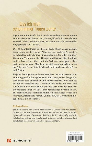 Produktbild: Sonntagsfragen &uuml;ber Gott, die Welt und mich