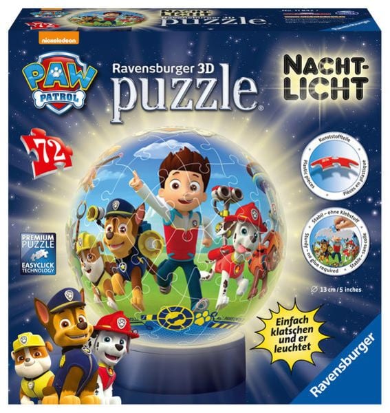 3D Puzzle Ravensburger Puzzle-Ball Nachtlicht Paw Patrol 72 Teile
