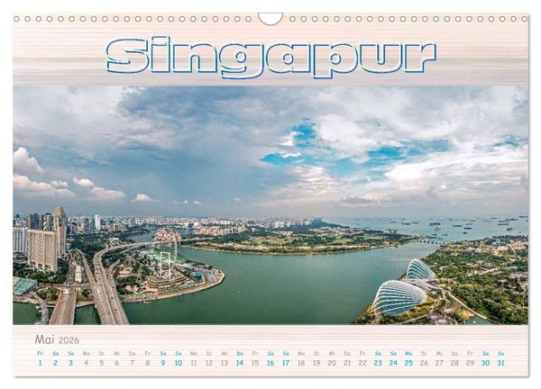 Produktbild: Singapur als Panorama (Wandkalender 2026 DIN A3 quer), CALVENDO Monatskalender