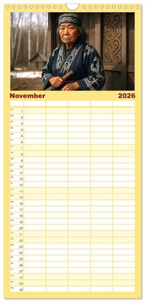 Produktbild: Familienplaner 2026 - Die H&uuml;ter alter Welten mit 5 Spalten (Wandkalender, 21 x 45 cm) CALVENDO