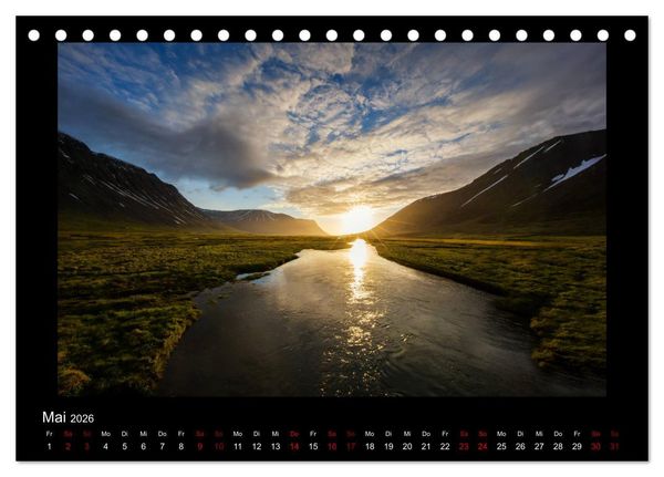 Produktbild: Island - Eine Reise in Bildern (Tischkalender 2026 DIN A5 quer), CALVENDO Monatskalender