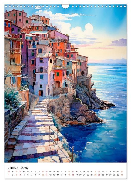 Produktbild: Italienische Riviera - wundersch&ouml;ne K&uuml;ste (Wandkalender 2026 DIN A3 hoch), CALVENDO Monatskalender