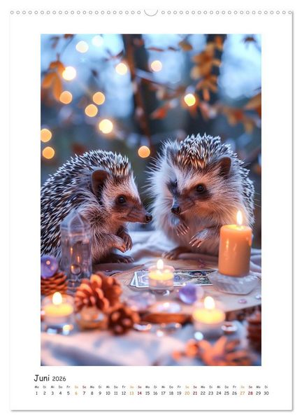 Produktbild: Lustige kleine Igel (hochwertiger Premium Wandkalender 2026 DIN A2 hoch), Kunstdruck in Hochglanz