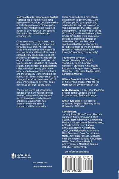 Produktbild: Metropolitan Governance and Spatial Planning