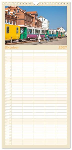 Produktbild: Familienplaner 2027 - Moin Borkum mit 5 Spalten (Wandkalender, 21 x 45 cm) CALVENDO