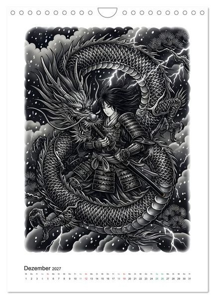 Produktbild: Irezumi - Japans Seele in zwei Farben (Wandkalender 2027 DIN A4 hoch), CALVENDO Monatskalender