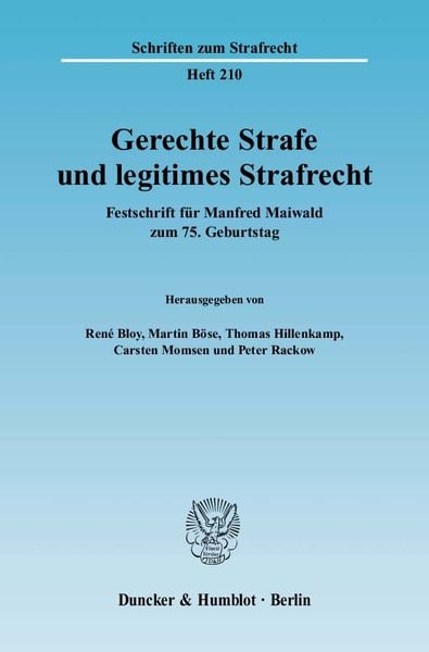Produktbild: Gerechte Strafe und legitimes Strafrecht.