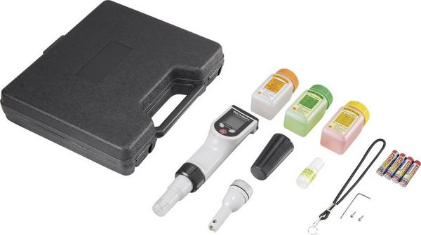 Produktbild: VOLTCRAFT KBM-100 Kombi-Messger&auml;t pH-Wert, Redox (ORP), Temperatur, Leitf&auml;higkeit, Gel&ouml;ste Teilchen (TDS), Salinit&auml;t