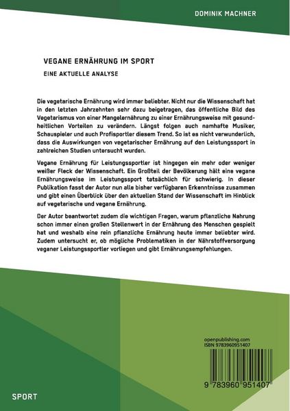 Produktbild: Vegane Ern&auml;hrung im Sport