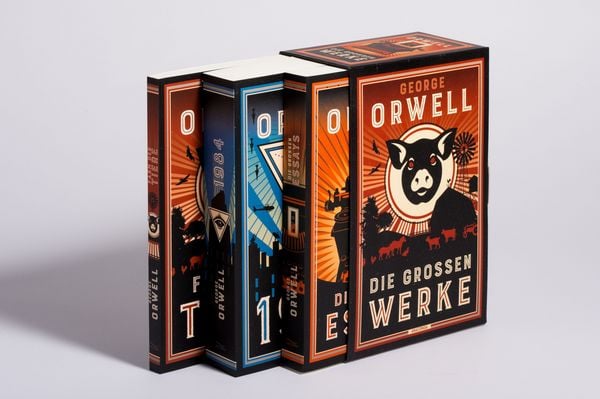 Produktbild: George Orwell, Die gro&szlig;en Werke. Farm der Tiere, 1984, Die gro&szlig;en Essays. Im Schuber