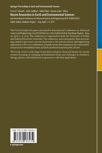 Produktbild: Recent Researches in Earth and Environmental Sciences