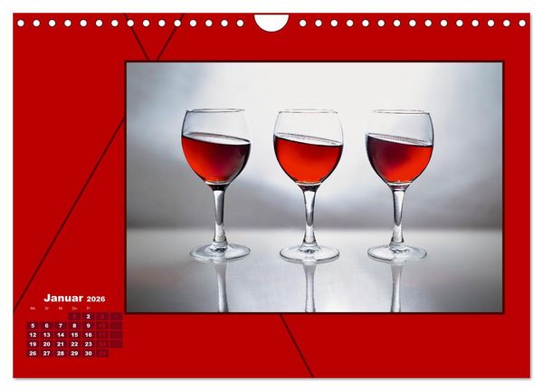 Produktbild: Powerfarbe Rot (Wandkalender 2026 DIN A4 quer), CALVENDO Monatskalender