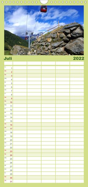 Produktbild: Familienplaner S&uuml;dtirol 2022 (Wandkalender 2022 , 21 cm x 45 cm, hoch)