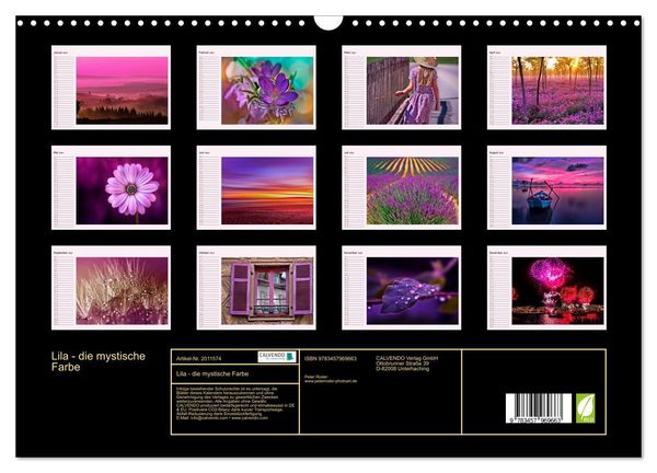 Produktbild: Lila - die mystische Farbe (Wandkalender 2026 DIN A3 quer), CALVENDO Monatskalender