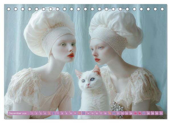 Produktbild: Albino Frauen - Kunstvolle Werke (Tischkalender 2026 DIN A5 quer), CALVENDO Monatskalender