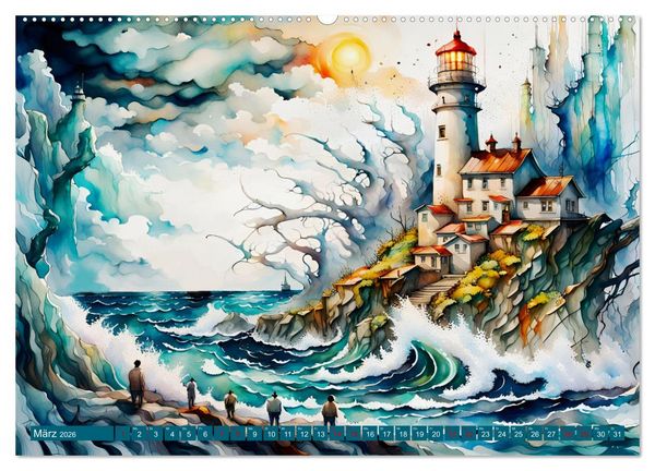 Produktbild: Einsame W&auml;chter Leuchtt&uuml;rme (hochwertiger Premium Wandkalender 2026 DIN A2 quer), Kunstdruck in Hochglanz