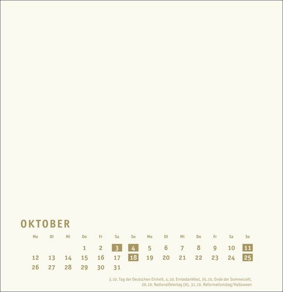 Produktbild: Premium-Bastelkalender gold groß 2026