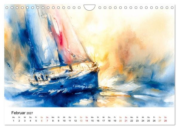Produktbild: Segeln - Wind Eleganz (Wandkalender 2027 DIN A4 quer), CALVENDO Monatskalender