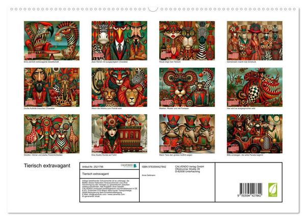 Produktbild: Tierisch extravagant (hochwertiger Premium Wandkalender 2027 DIN A2 quer), Kunstdruck in Hochglanz